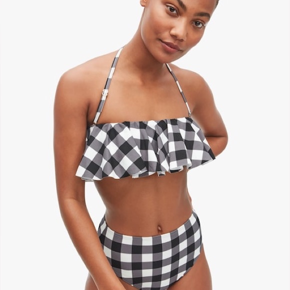 Kate Spade Shoreside Plaid Bikini black / white - Picture 2 of 13